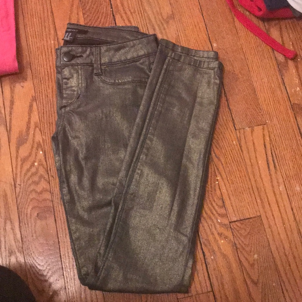 Gold shimmer pants from forever 21
